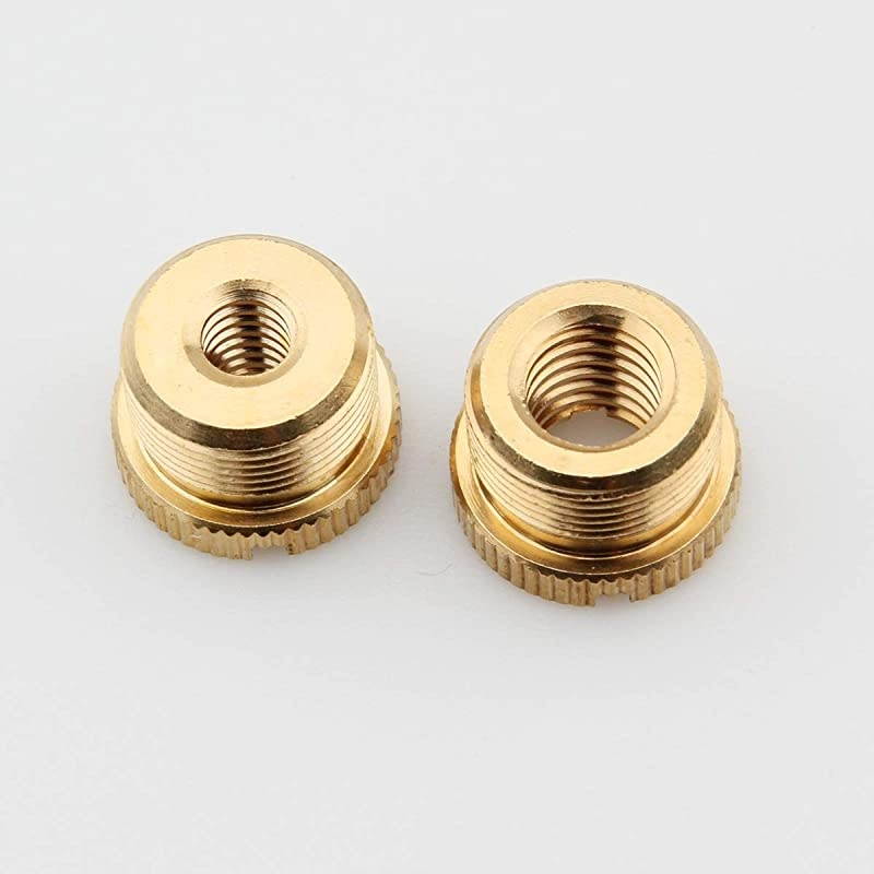 Microphone Stand Adapter 5/8" Male to 1/4" Female, 5/8" Male to 3/8" Female Adapter, Camera Tripod Accessories, 2 Pack(Brass)
