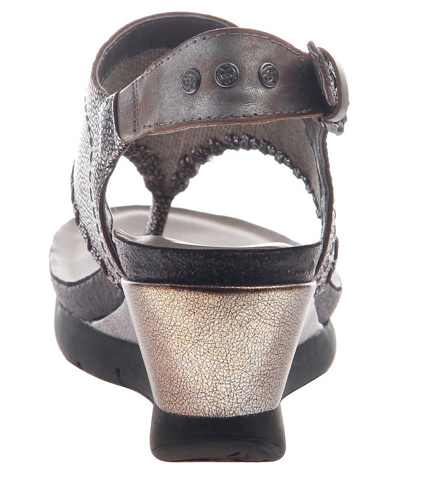 OTBT Meditate Metallic Leather Thong Wedges