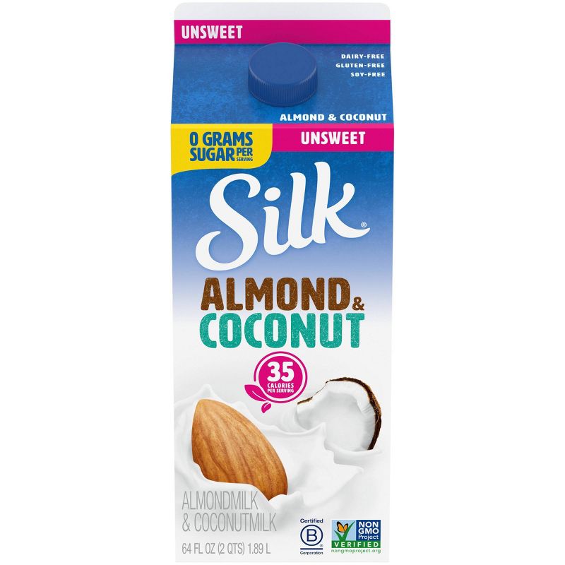 Silk Almond Coconut Milk Unsweetened Blend - 0.5gal