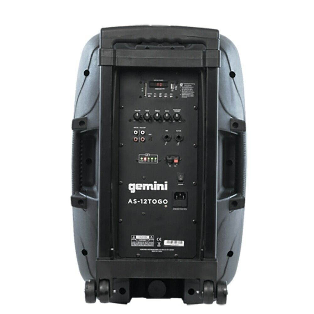 Gemini AS-12TOGO 12" Powered Speaker with Bluetooth