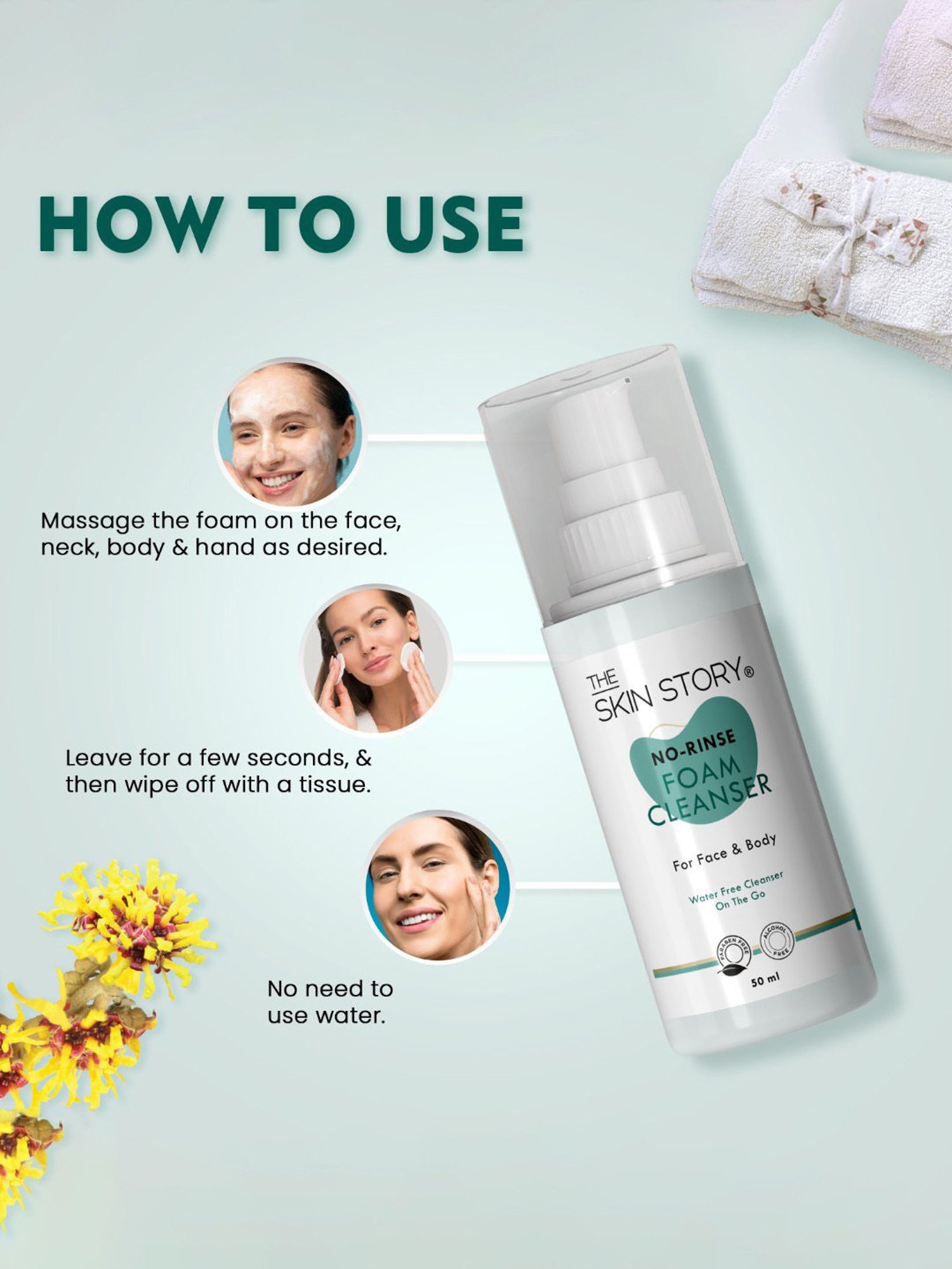 The Skin Story No-Rinse Foam Cleanser for Face & Body - 50 ml