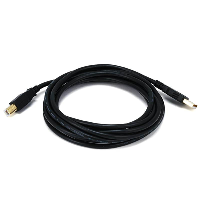 10ft Gold Plated 28/24AWG USB 2.0 A Male to B Male Cable