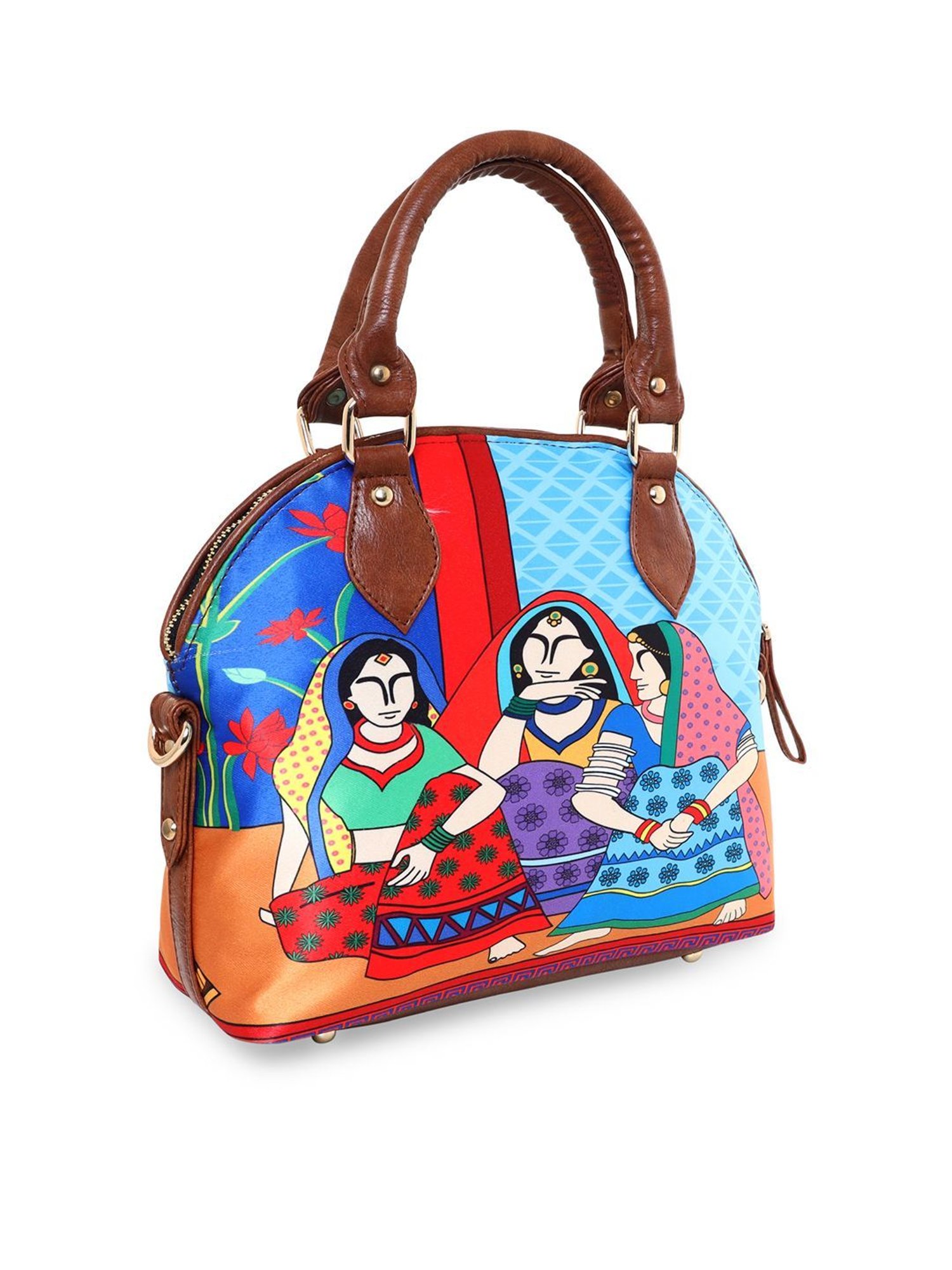 Sabhyata Multicolor Printed Medium Satchel Handbag