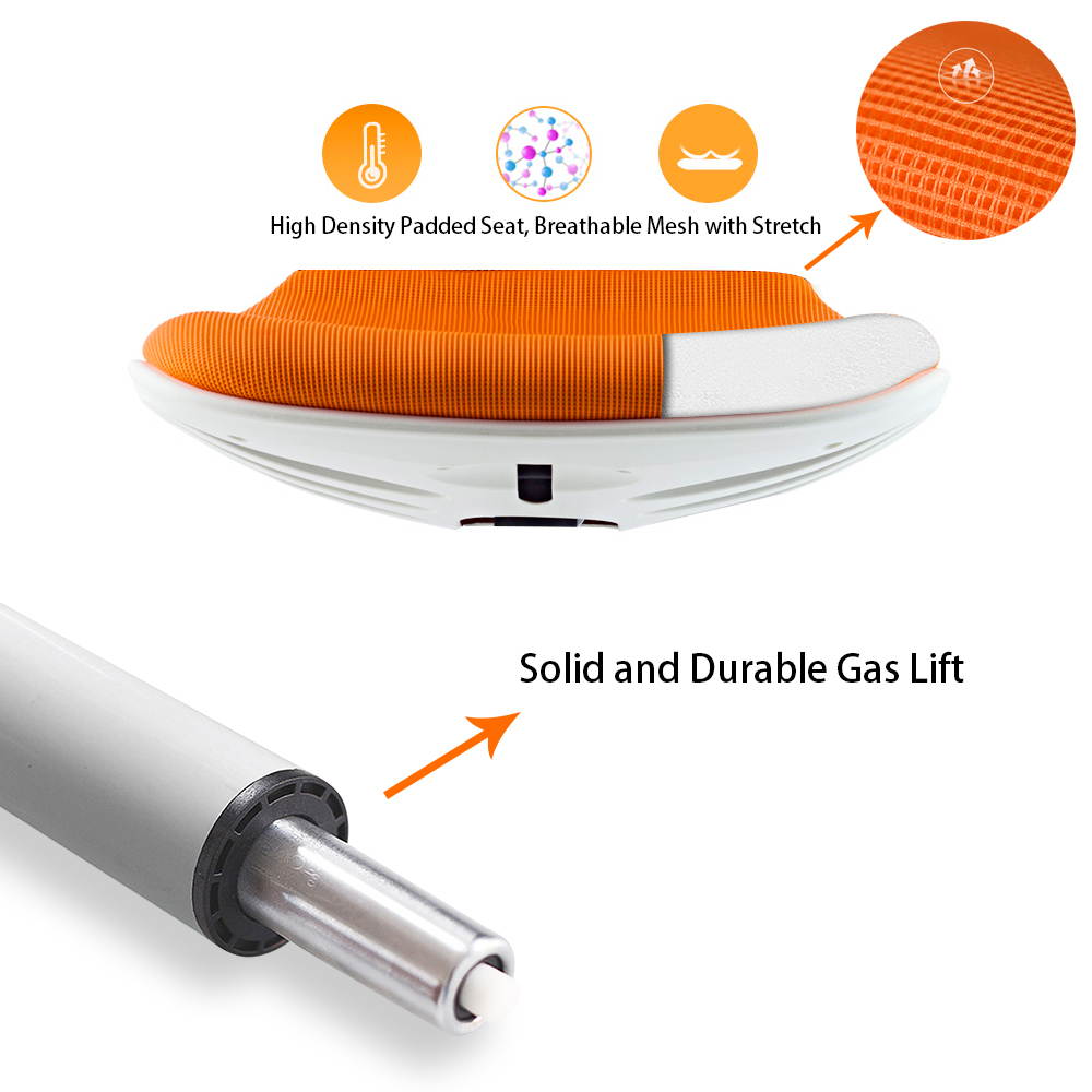 Multi Function Mid Back Mesh Adjustable Home Office Task Chair with Armrest (Orange)