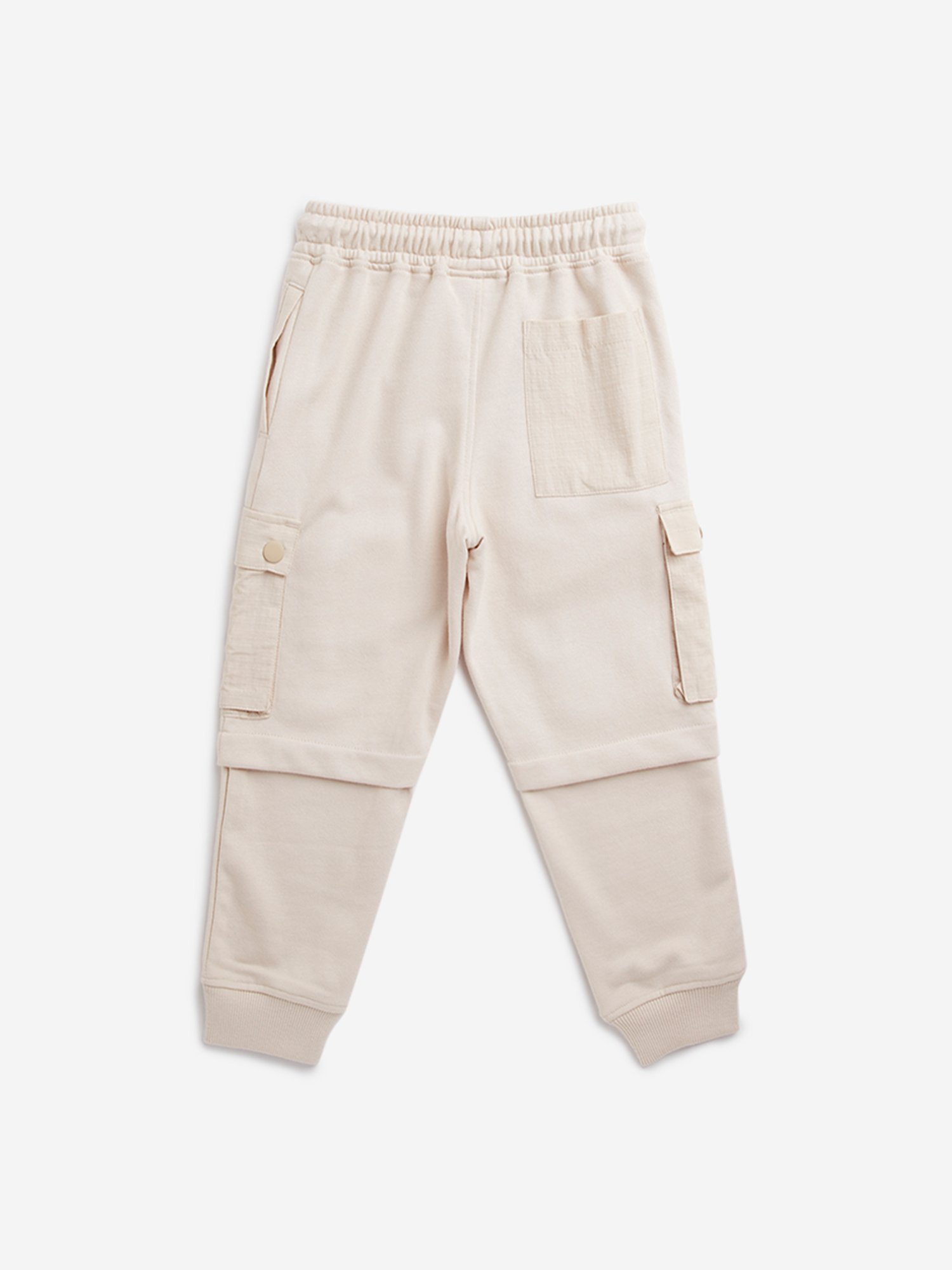 Y&F Kids by Westside Off-White Mid-Rise Cotton Blend Track Pants