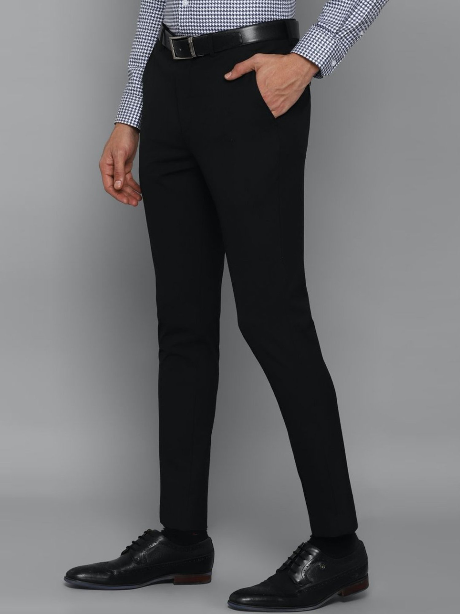 Louis Philippe Black Regular Fit Trousers