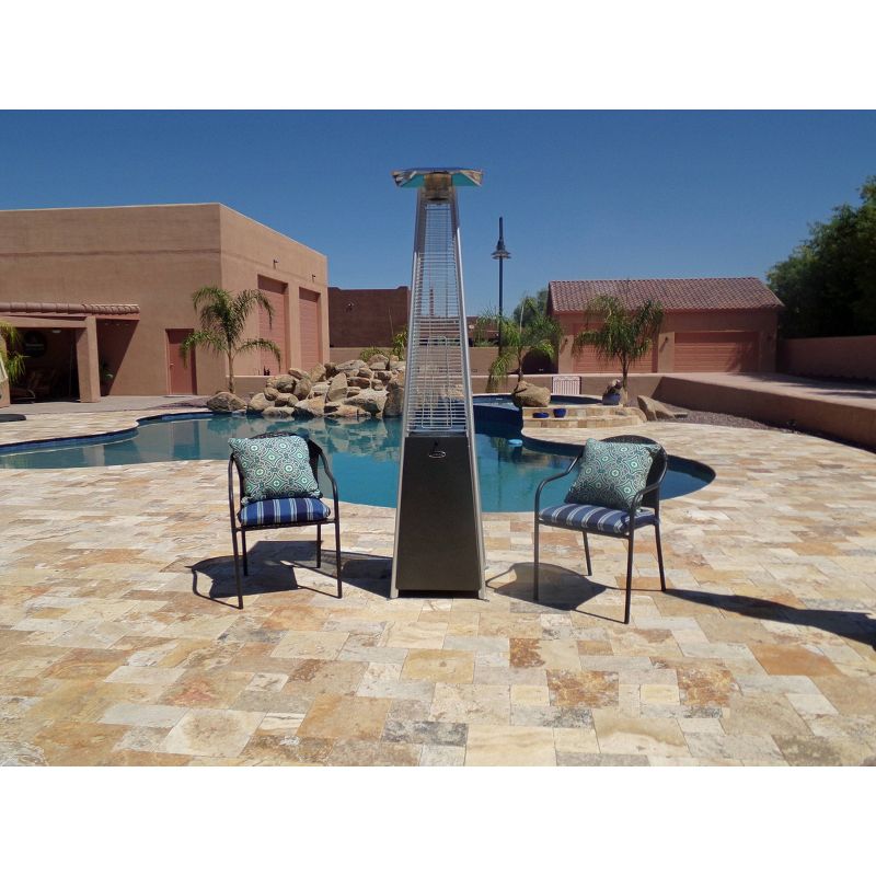 Glass Tube Outdoor Patio Heater Hammered Silver - AZ Patio Heaters