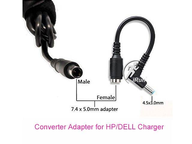 Dongle Adapter 7.4x5.0mm to 4.5x3.0mm Laptop Adapter Tip Connector Converter for Dell D5G6M 0D5G6M 57J49 331-9319 for Dell M3800 XPS 12 13 15 5930 18 1810 1820 Inspiron 11 13 14 15 17