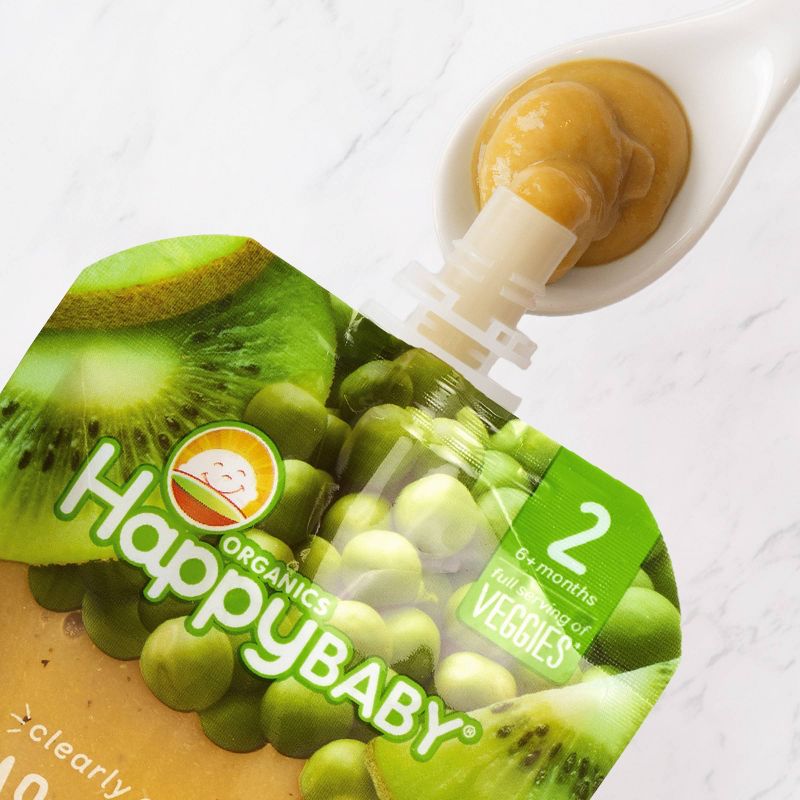 HappyBaby Clearly Crafted Peas Bananas & Kiwi Baby Food Pouch - 4oz