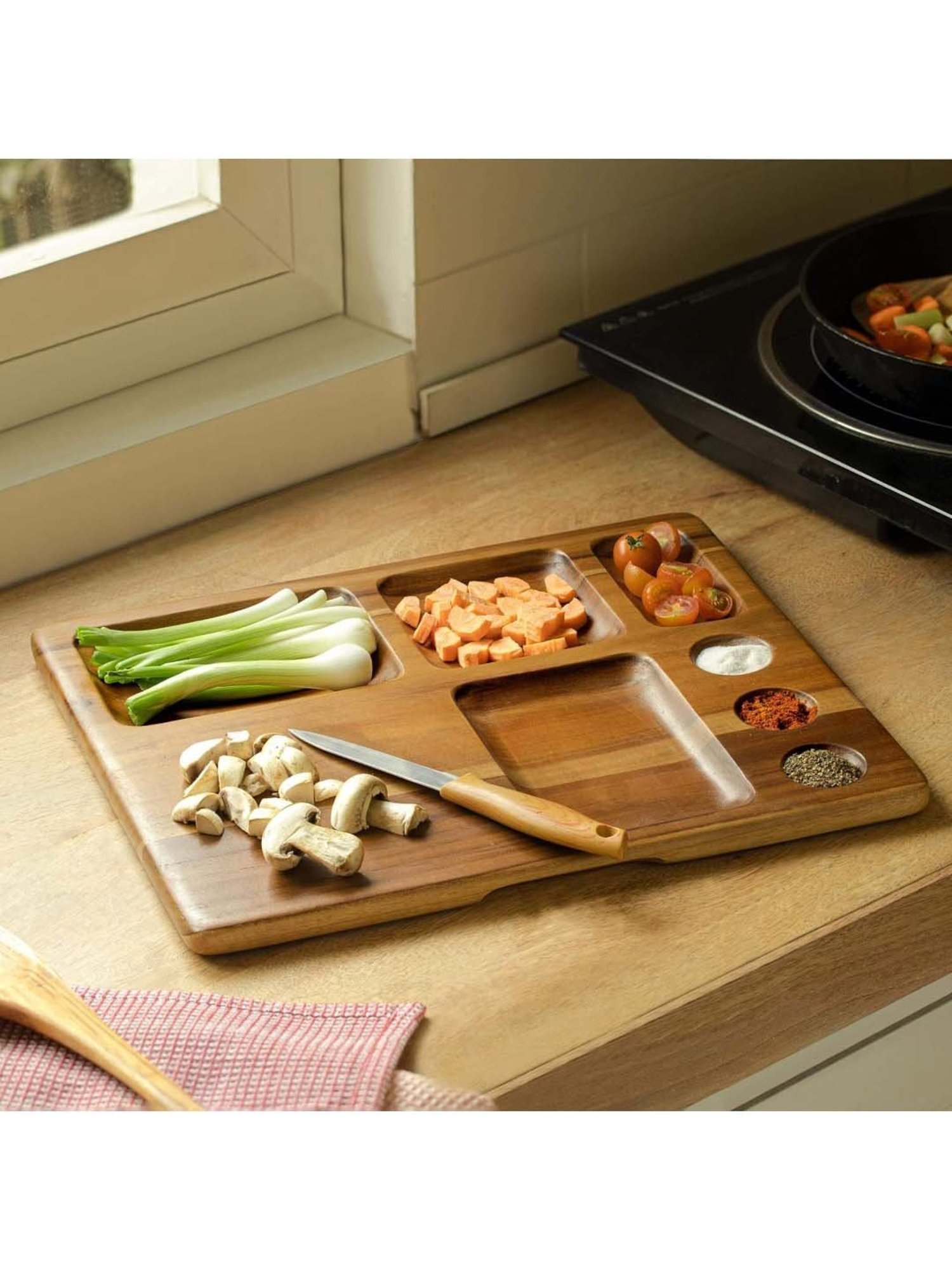 Ellementry Sous Brown Wood Multiutility Chef Platter - Set of 1