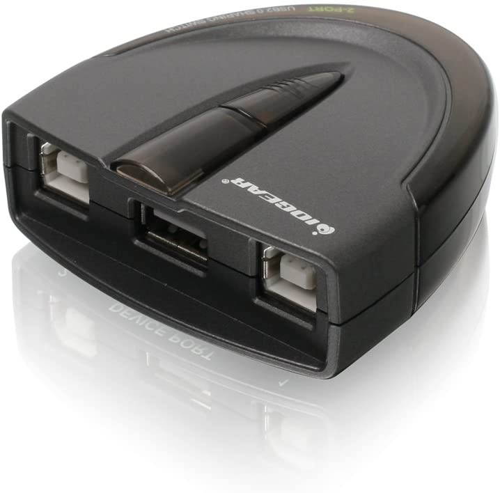 IOGEAR 2-Port USB 2.0 Automatic Printer Switch GUB231 Black