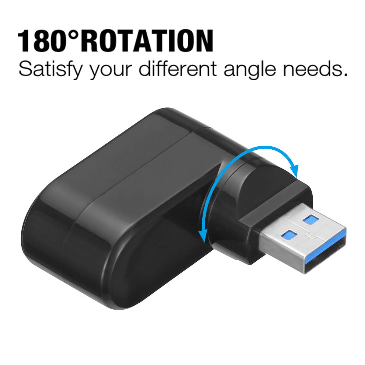 FirstPower 3 Port USB 2.0 Mini Rotate Splitter Adapter Hub for PC Laptop Notebook Expansion