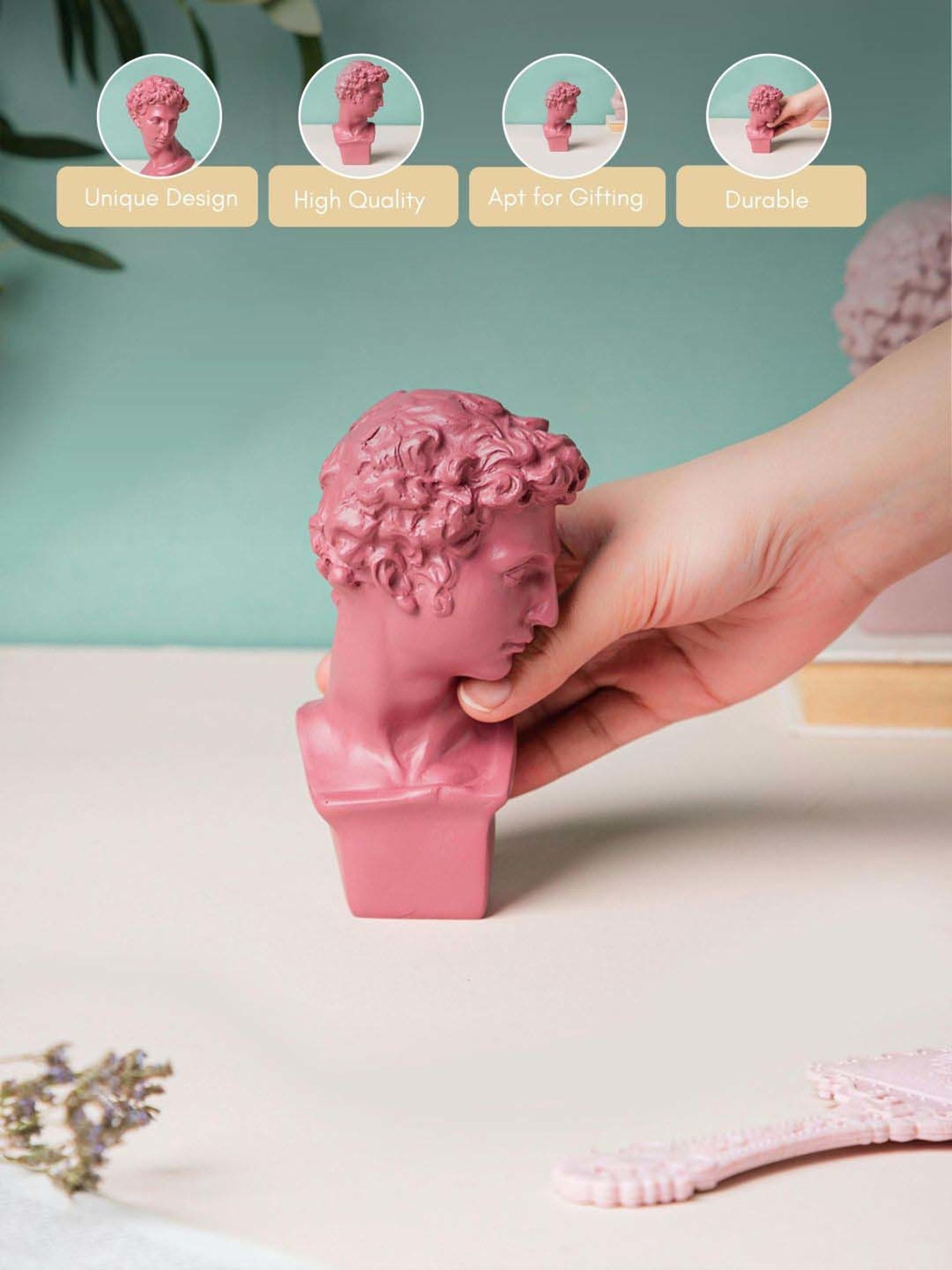 Nestasia Ancient Greek Sculpture Pink showpiece for Living Room & Bed Room|Perfect for Gifting