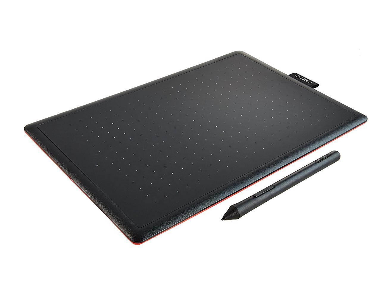 WACOM One By CTL-672/K0-CX Medium 8.5-inch x 5.3-inch Graphic Tablet Pen Pressure Levels 2048 (Red and Black)