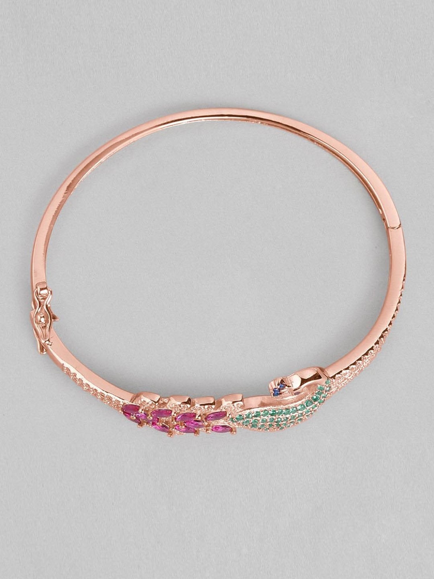 Zavya 925 Silver Peacock CZ Bracelet for Women