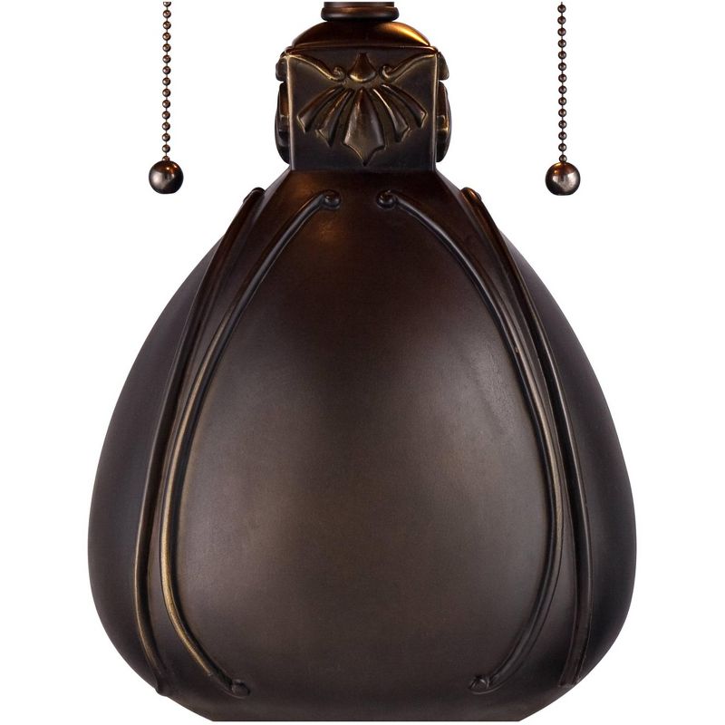 Robert Louis Tiffany Art Deco Accent Table Lamp 19" High Bronze Pottery Natural Mica Shade for Bedroom Bedside Nightstand Office