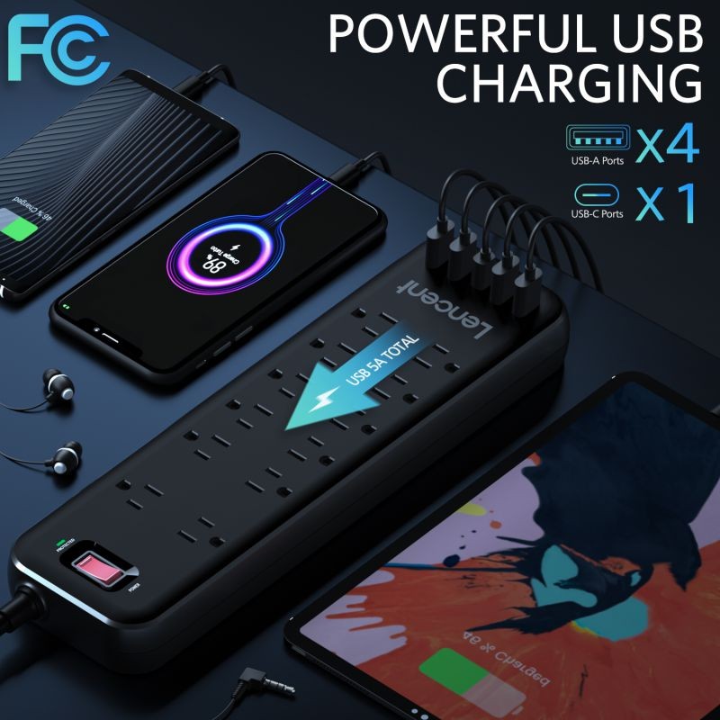 Poweradd Power Strip with USB C Power Delivery 18W, Travel Power Strip Mini with 3 Outlets, 18W USB C & QC 3.0 USB A Port, 5ft Cord, Flat Plug for Cruise Ship, Hotel, Dorm Room and Home,White