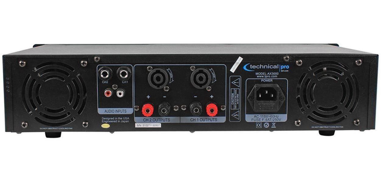 Technical Pro AX3000 Professional 2 Channel 3000 Watts Amplifier New