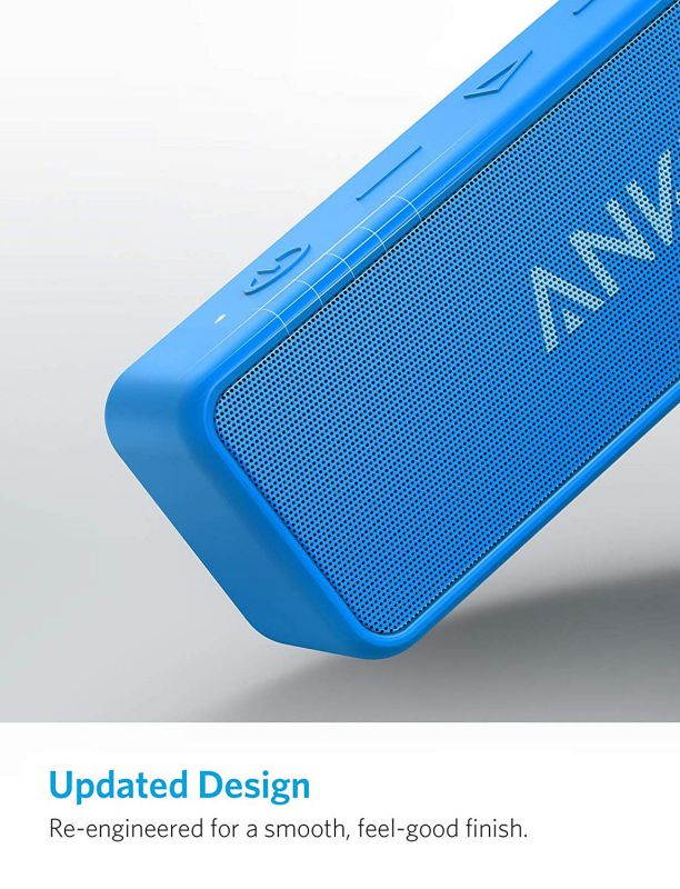 [Upgraded] Anker Soundcore 2 Portable Bluetooth Speaker with 12W Stereo Sound, Bluetooth 5, Bassup, IPX7 Waterproof, 24-Hour Playtime, Wireless Stereo Pairing, Speaker for Home, Outdoors, Travel