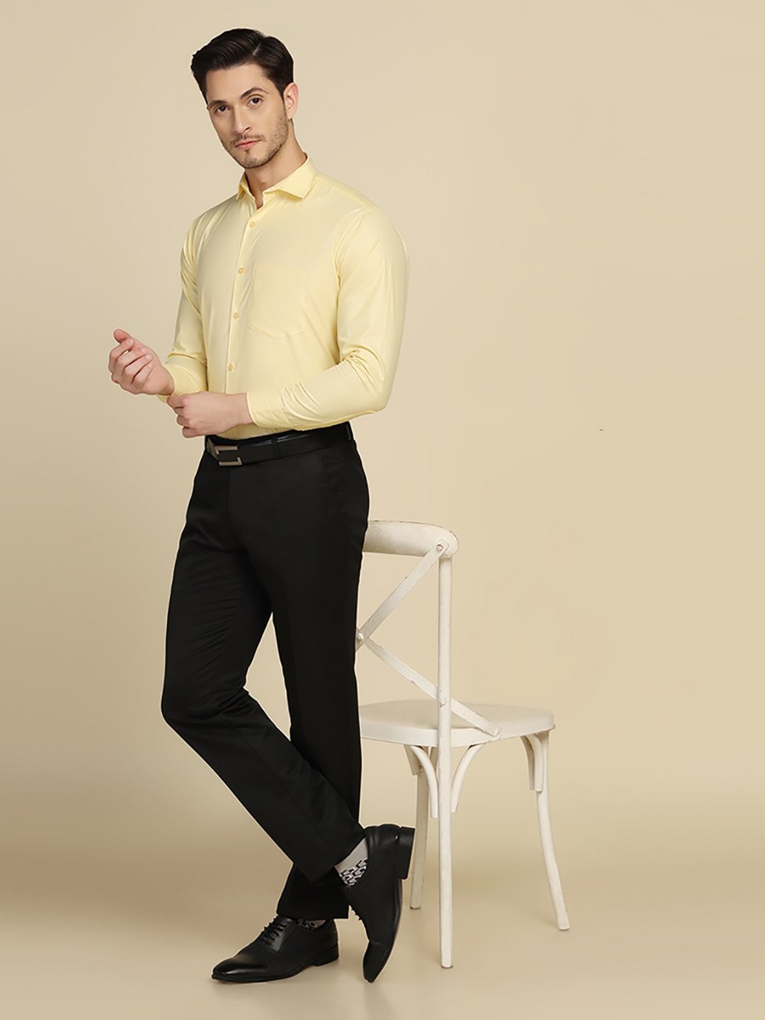 TAHVO Yellow Regular Fit Shirt