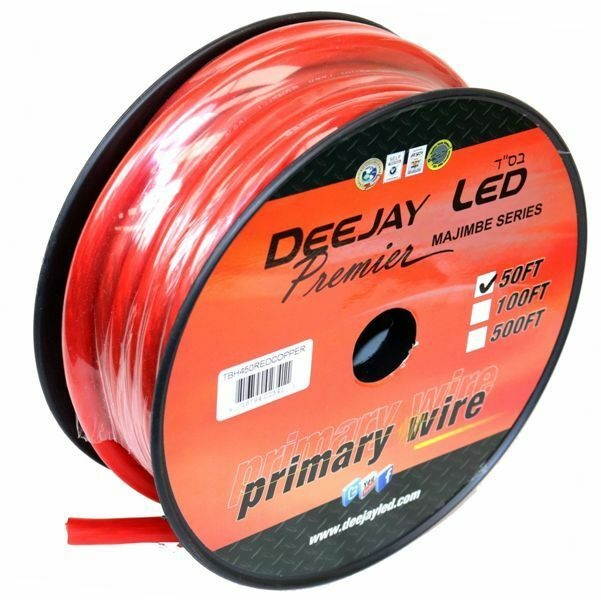 Deejayled TBH450REDCOPPER 4 Gauge 50ft Red Pure Copper