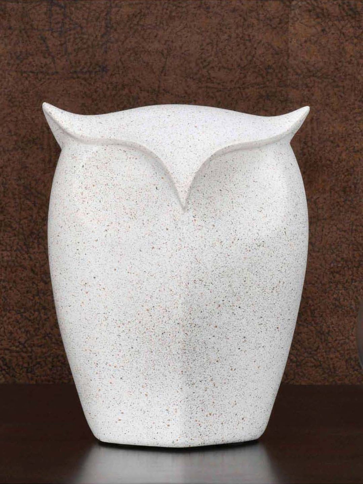 @home White Resin Owl Face Showpiece