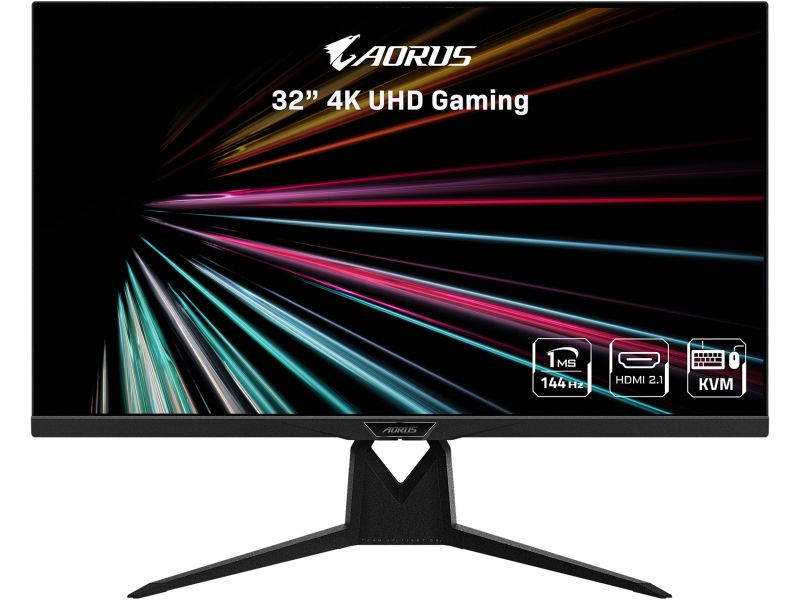 AORUS FI32U 32" (31.5" Viewable) 4K SS IPS Exclusive Built-in ANC, 3840x2160 144Hz 1ms GTG, DP 1.4, HDMI 2.1, 2x USB 3.0, KVM w/ USB Type-C, AMD FreeSync Premium Pro Height Adjust Gaming Monitor