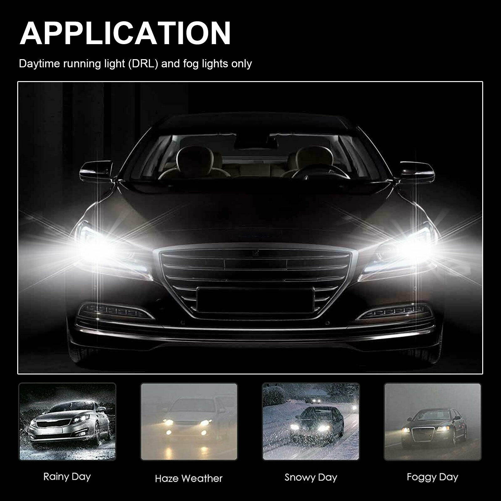 4PCS H1 200W CREE LED Headlight Bulbs Kit Fog Driving Light 6500K Super White