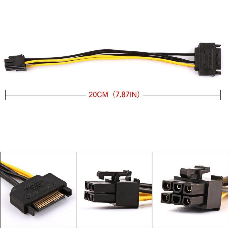 3-PACK VER 006C PCI-E Riser 1x to 16x PCI Express Extender GPU Riser Adapter with 60cm(23.6in) USB 3.0 Extension Cable & 6Pin Power Cable - Dedicated for Crypto currency Mining Bitcoin\Litecoin\ETH