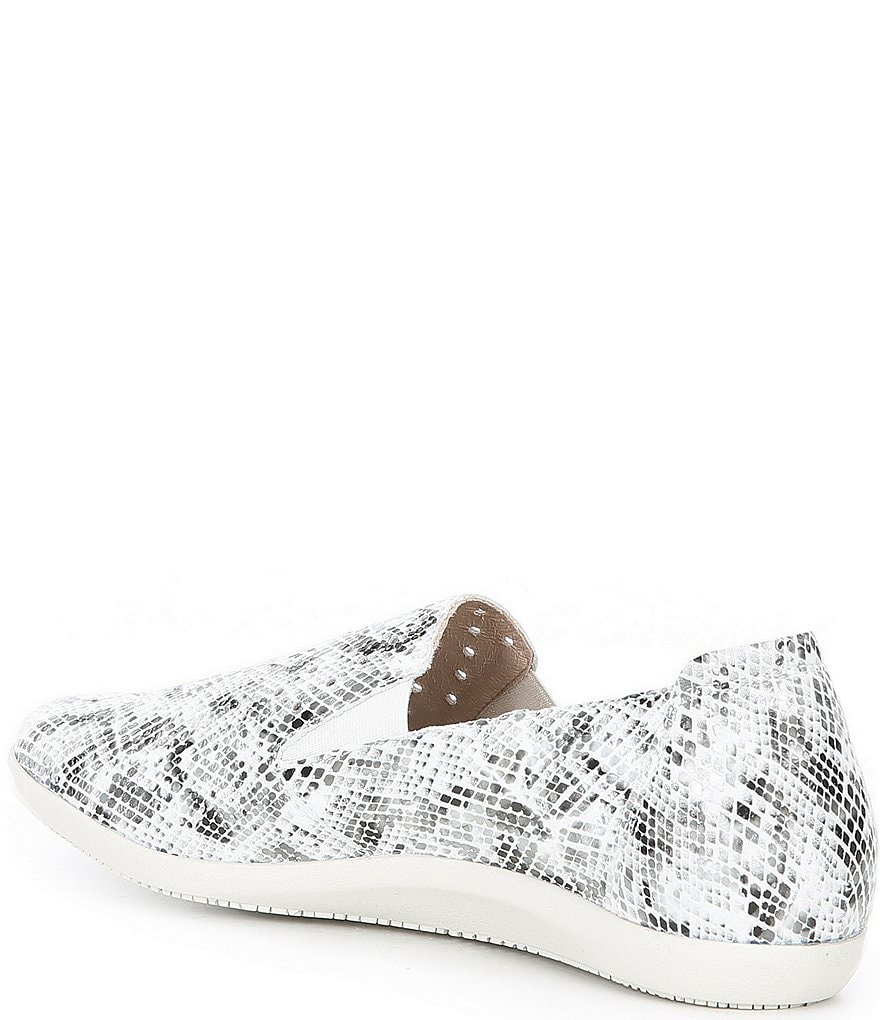 Mephisto Korie Perf Snake Print Leather Slip-On Flats