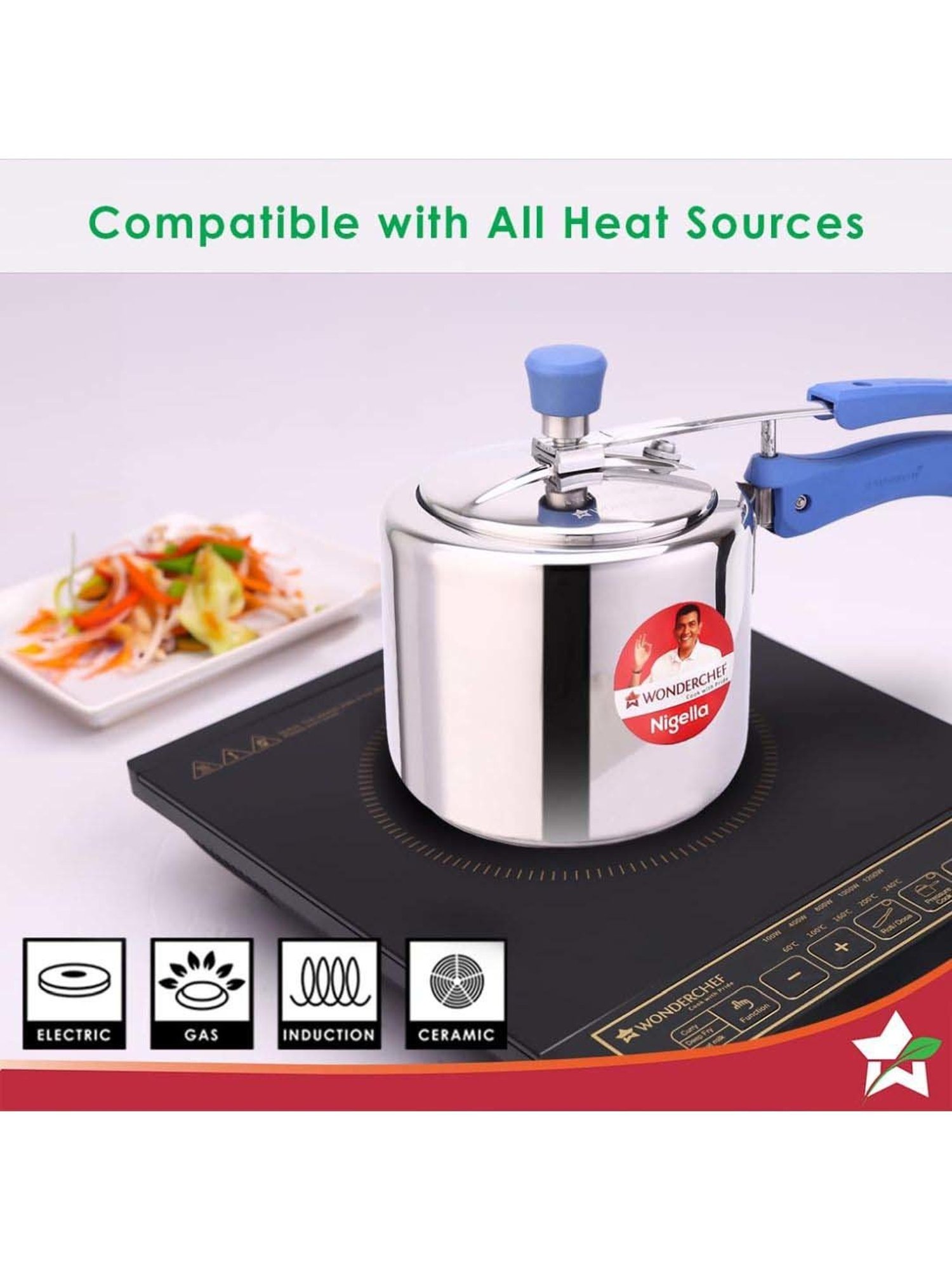 Pigeon Silver Stainless steel Pressure Cooker (10 L)