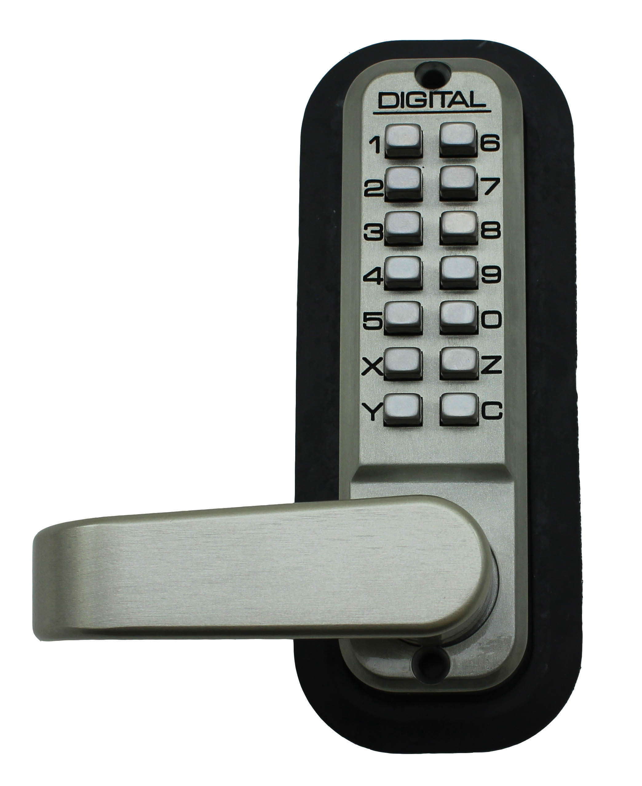 LockeyUSA Digital Door Lock 2835 Lever Handle with Double Combination, Satin Nickel
