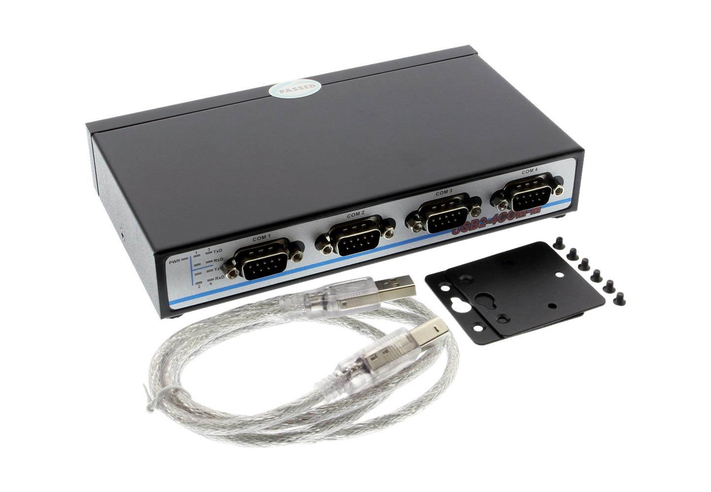 Coolgear Quad Port Serial DB-9 RS-232 Adapter Box
