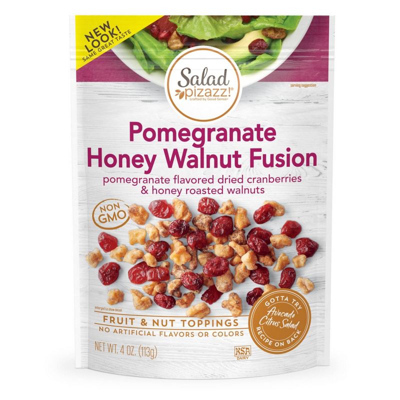 Salad Pizazz! Pomegranate Flavored Cranberries & Honey Toasted Walnuts Salad Topper - 4oz