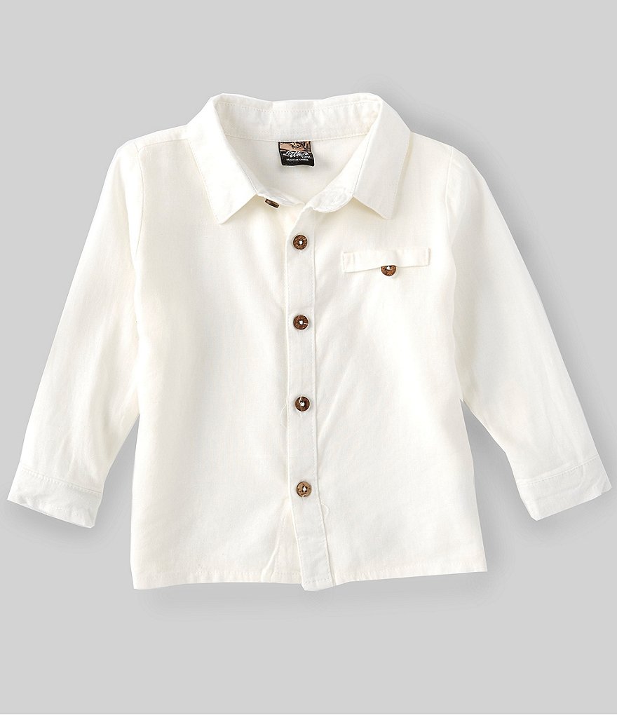 First Wave Baby Boys 12-24 Months Long Sleeve Button-Front Shirt