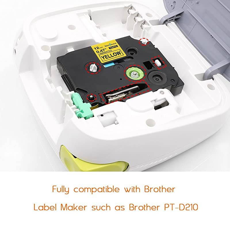 Compatible Labeling Tape Replacement for Brother TZ TZe 431 531 631 335 12mm 047inch Laminated Color Tapes for Brother PTD400AD PTD210 PT2030 Label Maker