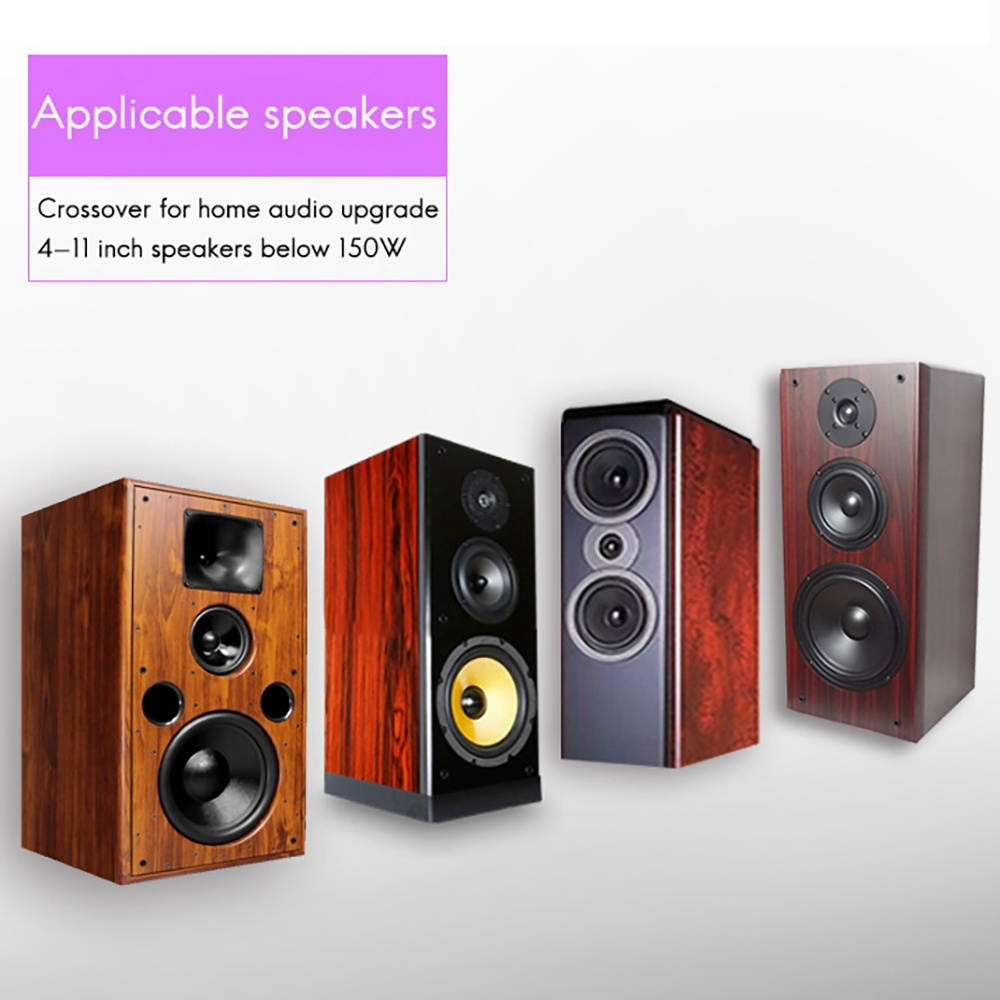 150W Speaker Treble Alto Bass Audio Frequency Divider 3 Way Crossover Filter for 4-11 Inch Bookshelf Speakers