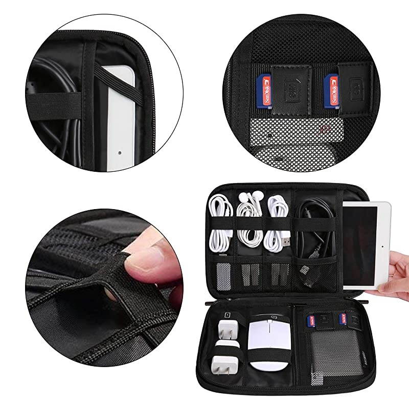 Electronic Organizer Travel Cable Organizer Electronics Accessories Cases for 79 iPad Mini Cables Chargers USB SD Card