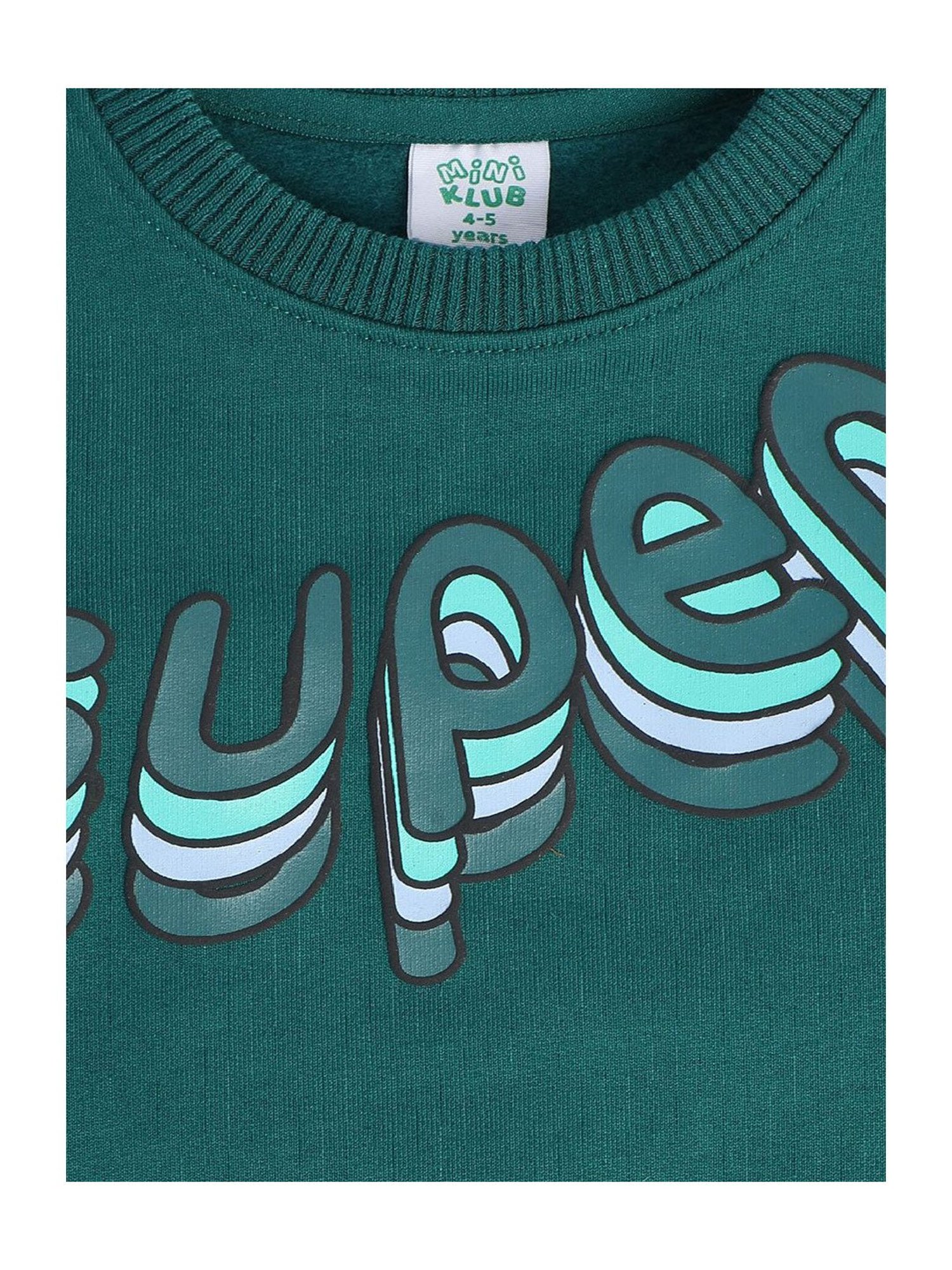 MINIKLUB Kids Green Graphic Print Full Sleeves Sweatshirt