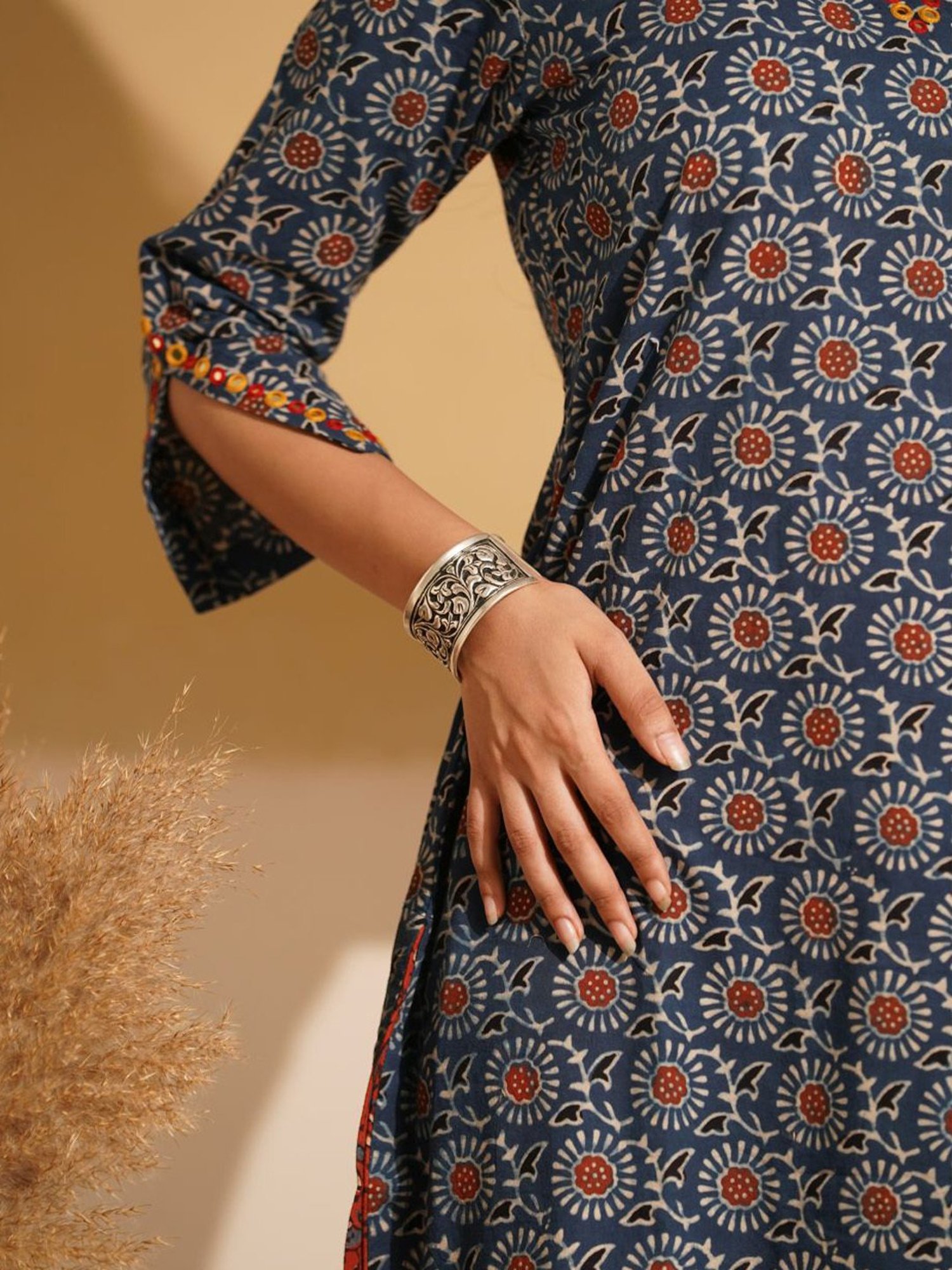 Love Chic Indigo Blue Ajrakh Cotton Straight Kurta