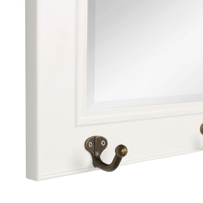 36" x 18" Pub Mirror with Metal Hooks White - DesignOvation