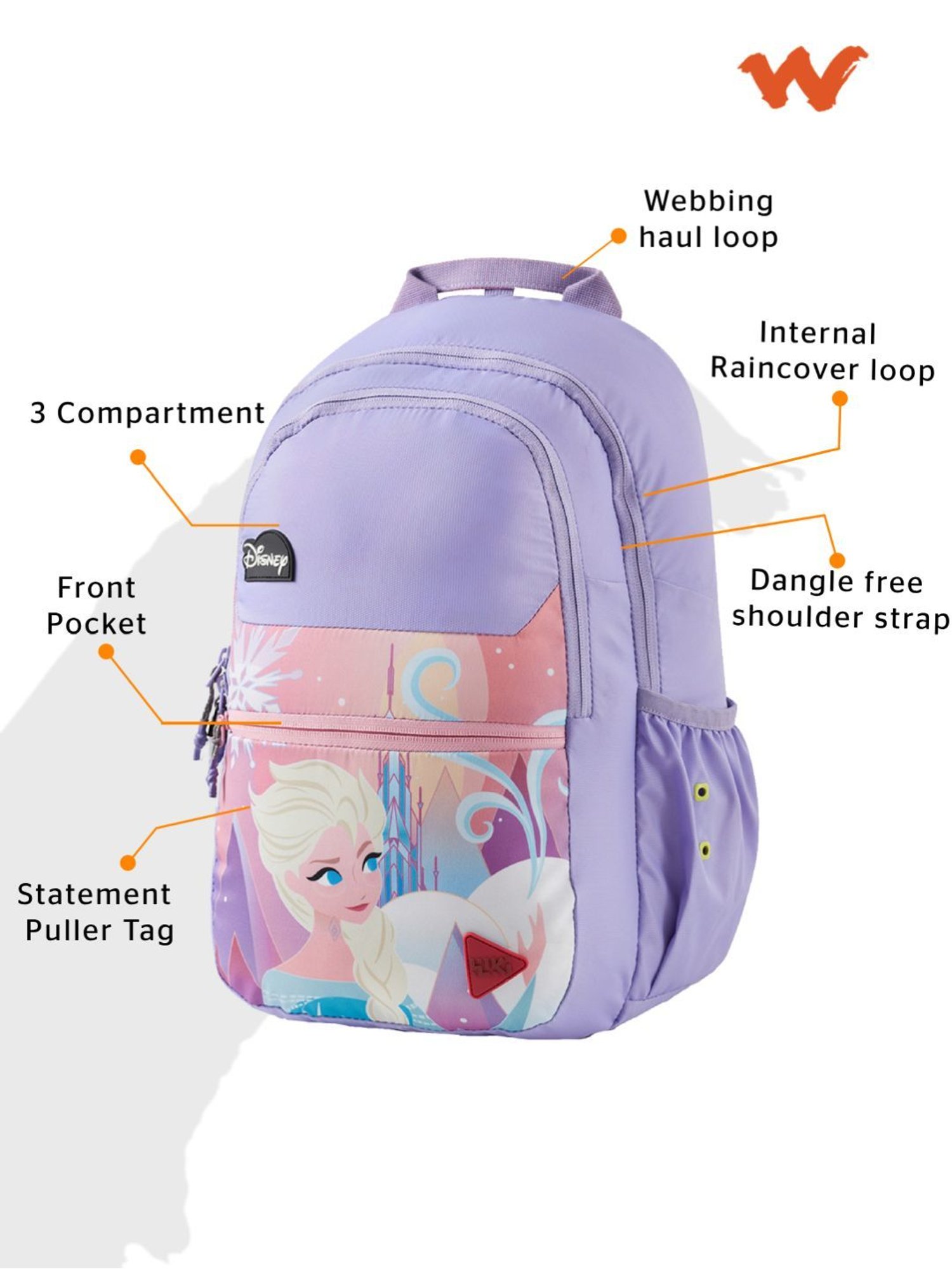 Wiki Back to School 1 Purple Polyester Printed Backpack - 22 Ltrs
