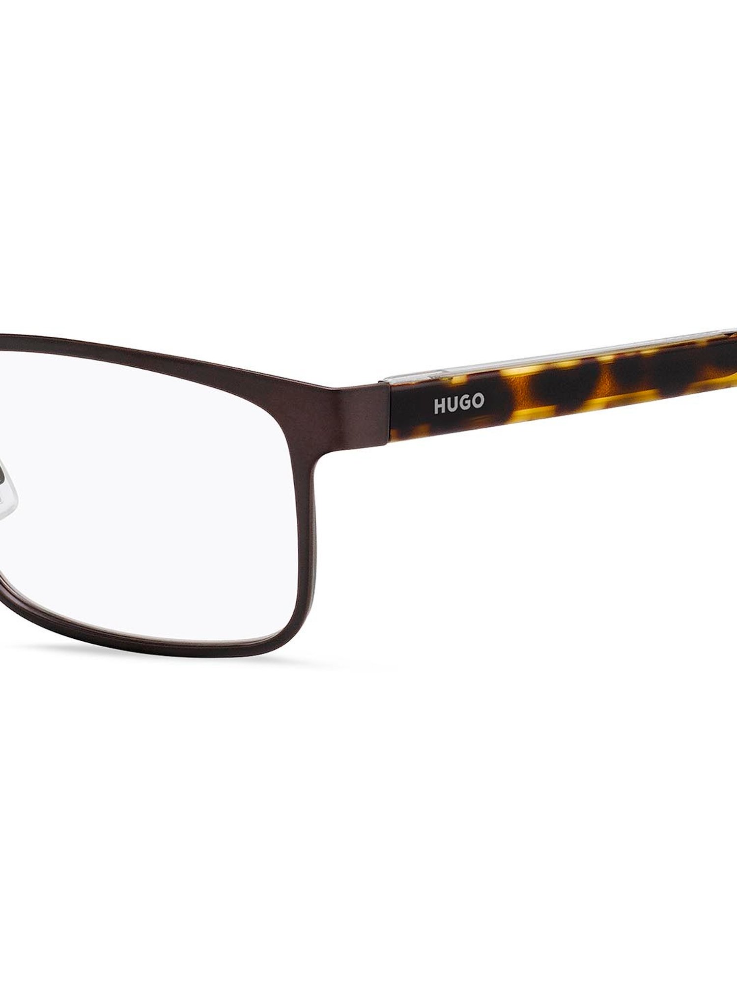 HUGO Brown Rectangular Eye Frames for Men