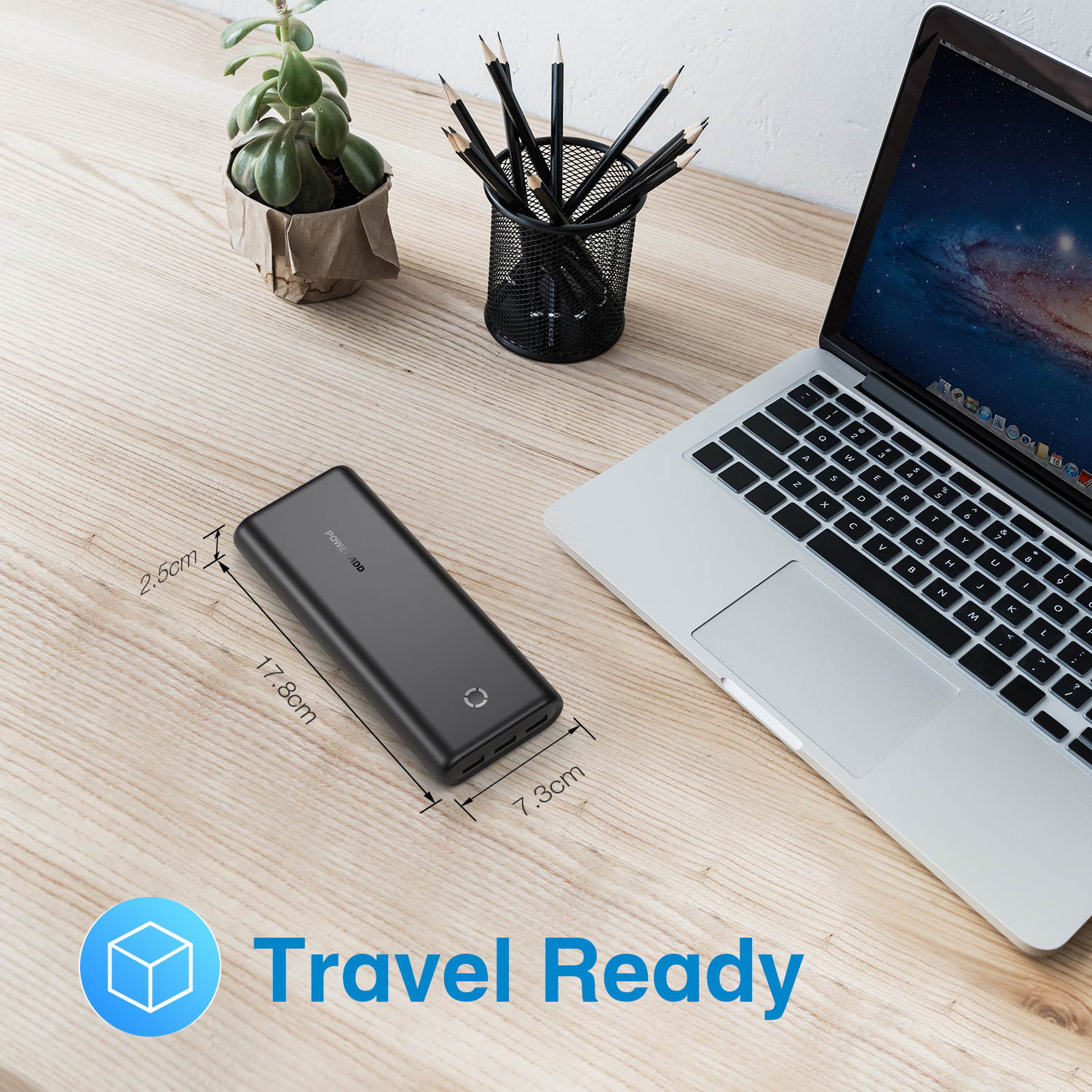 Poweradd Power Bank, EnergyCell 26800, 26800mAh High Capacity Charging Bank, Fast Charging Battery Pack with Dual Inputs and 3 Output Ports, for iPhone, Samsung Galaxy, AirPods and More