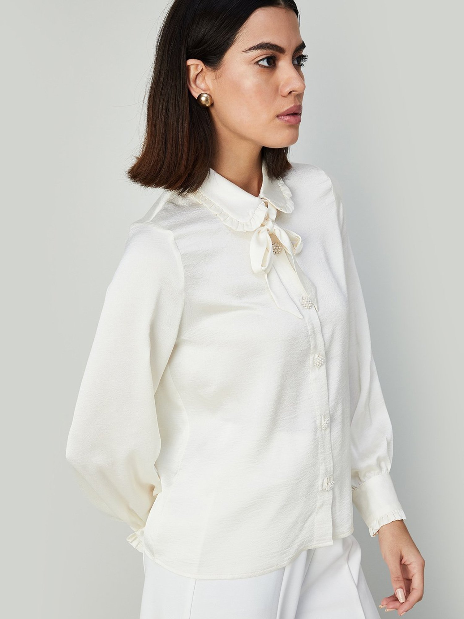 Code by Lifestyle Cream Regular Fit Top