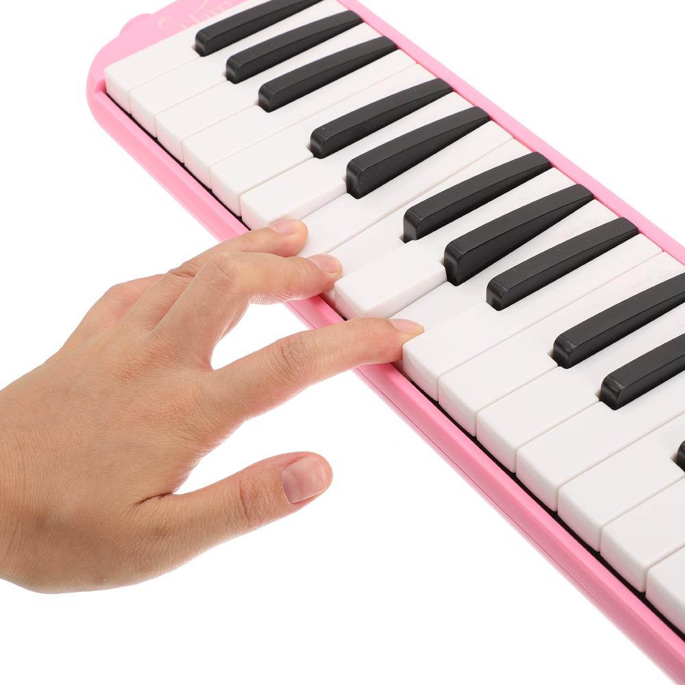 32 Piano Keys Melodica Musical Instrument for Beginners w/ Carrying Bag Pink