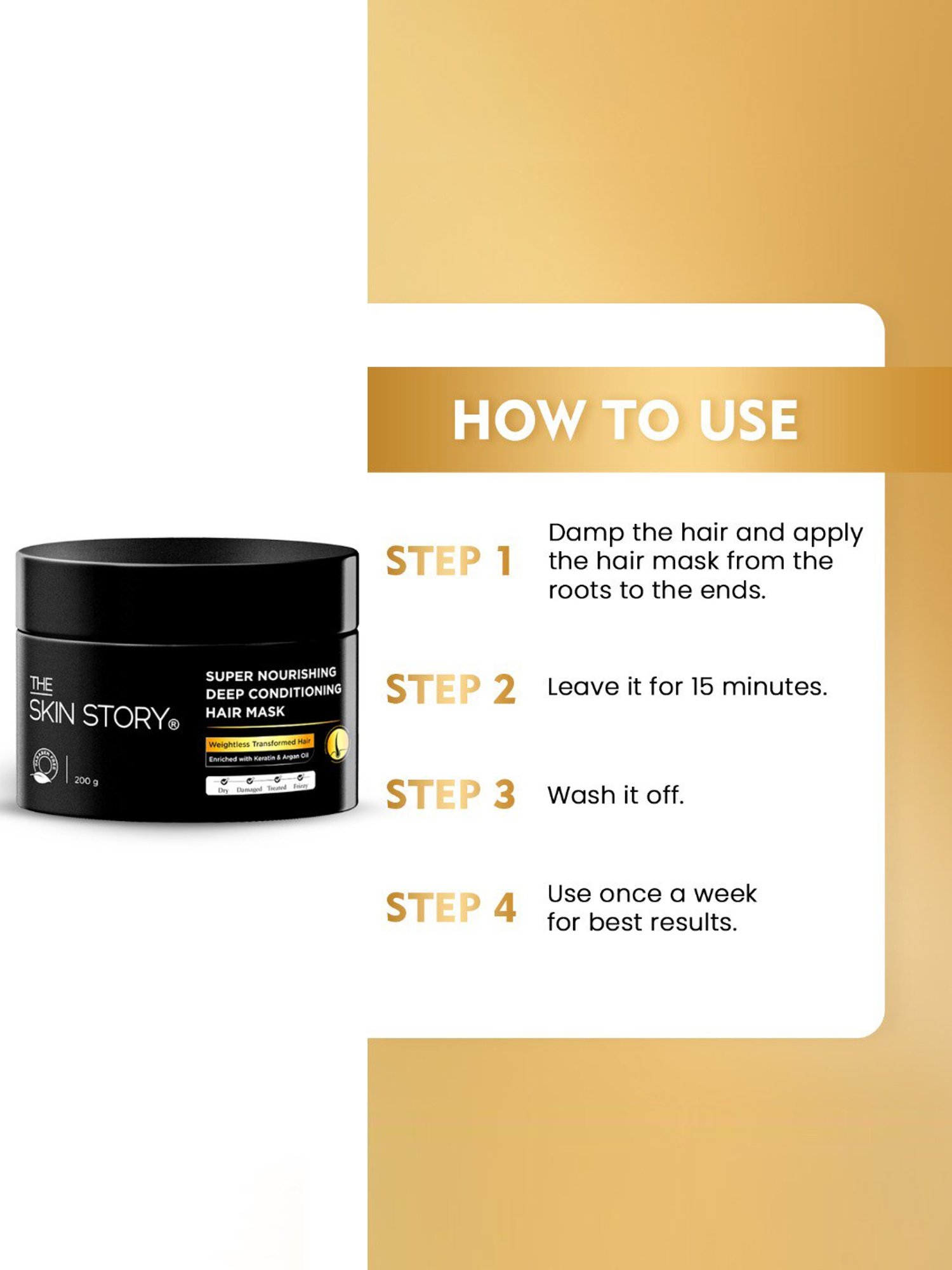 The Skin Story Keratin & Argan Oil Super Nourishing Deep Conditioning Hair Mask - 200 gm