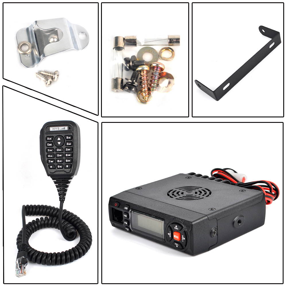 HYS 15W Dual Band VHF/UHF Car Mobile Radio FM Transceiver 136-174/400-490MHz FM Transceiver Amateur Ham Radio with USB Cable