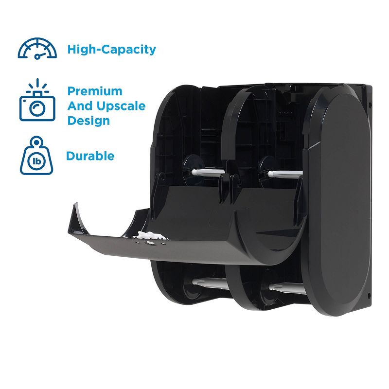 Georgia-Pacific Compact 4-Roll Quad Coreless Toilet Paper Dispenser by GP PRO Black 2726343