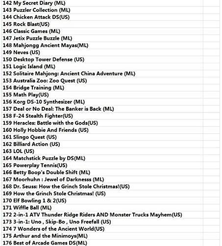 280 in 1 DS Game Cartridge Multicart US Version For Nintendo DS NDS NDSL NDSI 2DS 3DS 3DS LL / XL